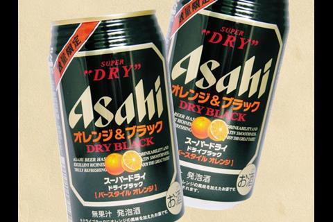 Asahi black beer with orange, Japan